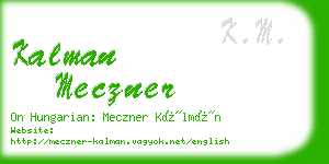 kalman meczner business card